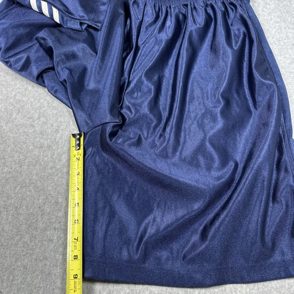 Vintage Y2K Adidas Basketball Shorts Men's XL Blue Dazzle Shiny Silky Satin‎ NWT